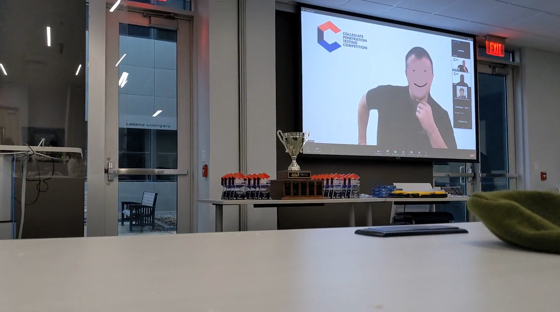 Picture of the trophies during the awards ceremony.