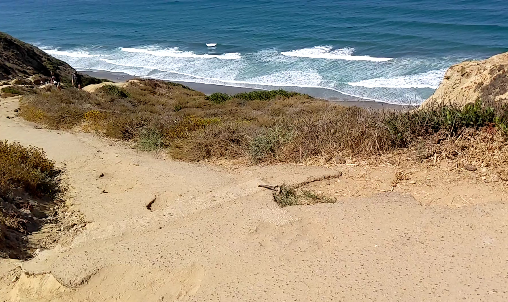 Sand and water at a La Jolla beach